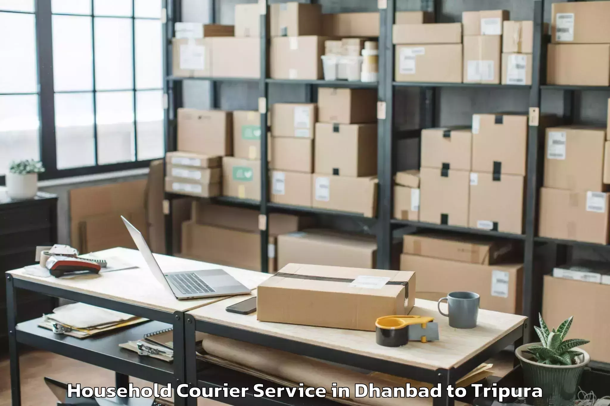 Trusted Dhanbad to Ambasa Household Courier